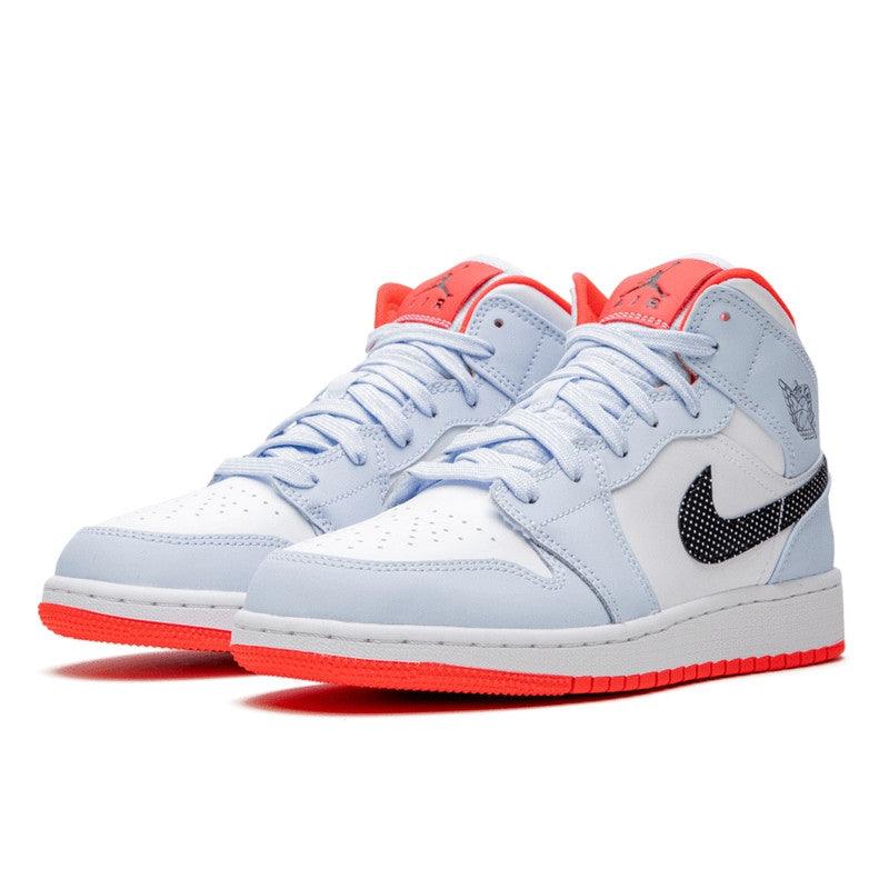 Air Jordan 1 Mid Half Blue Polka Dot Swoosh
