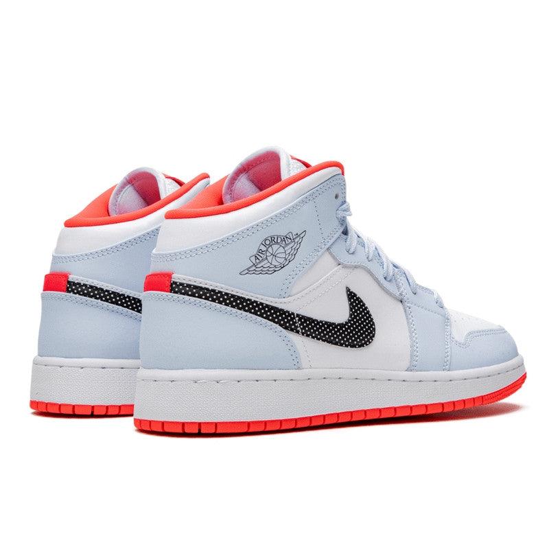 Air Jordan 1 Mid Half Blue Polka Dot Swoosh