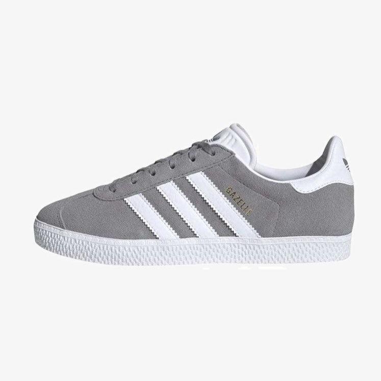 Adidas Gazelle Grey Three/ Cloud White/Gold Metallic - Plumas Kicks