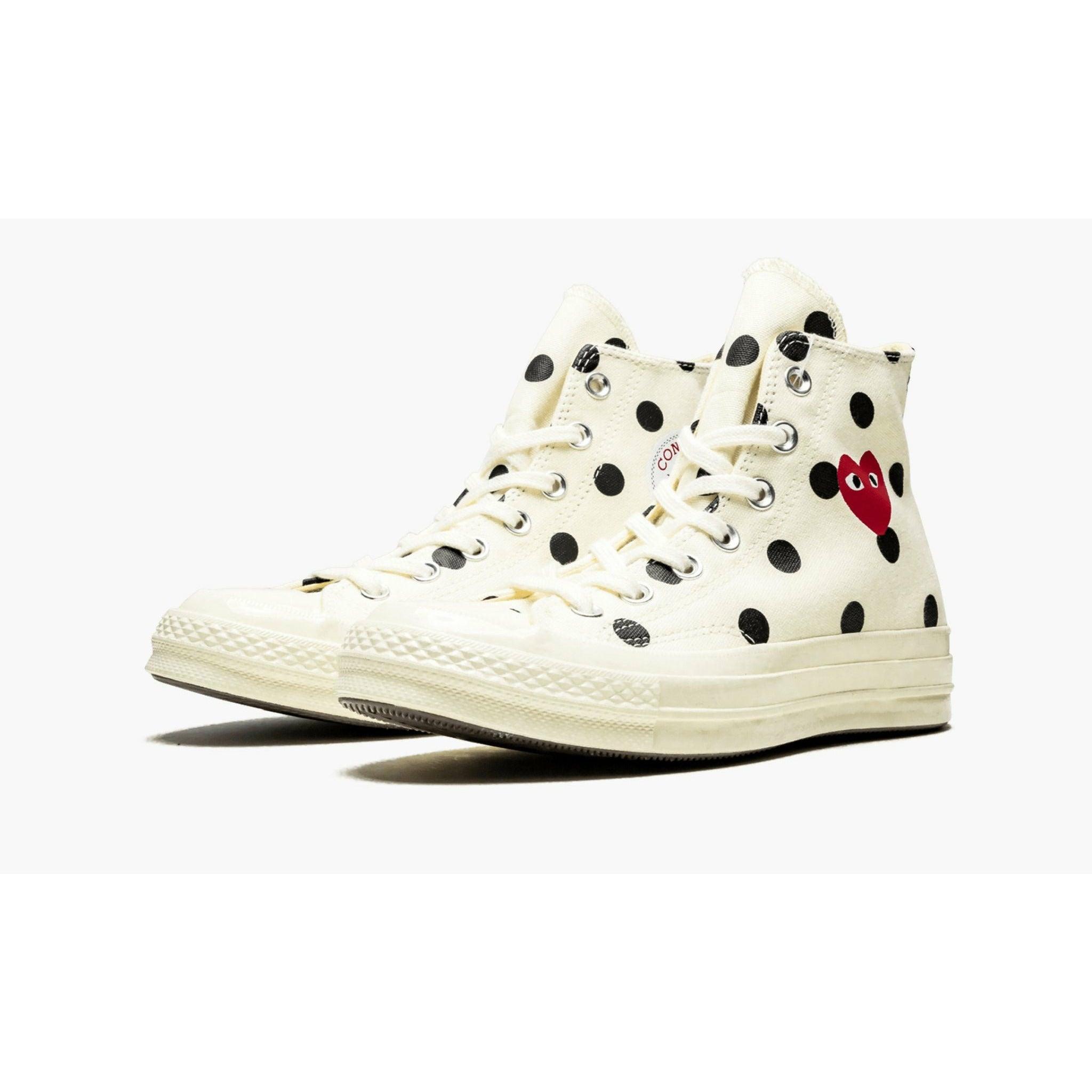 Converse CHUCK 70 HI "Comme Des Garçons PLAY / Polka Dot White" - Plumas Kicks