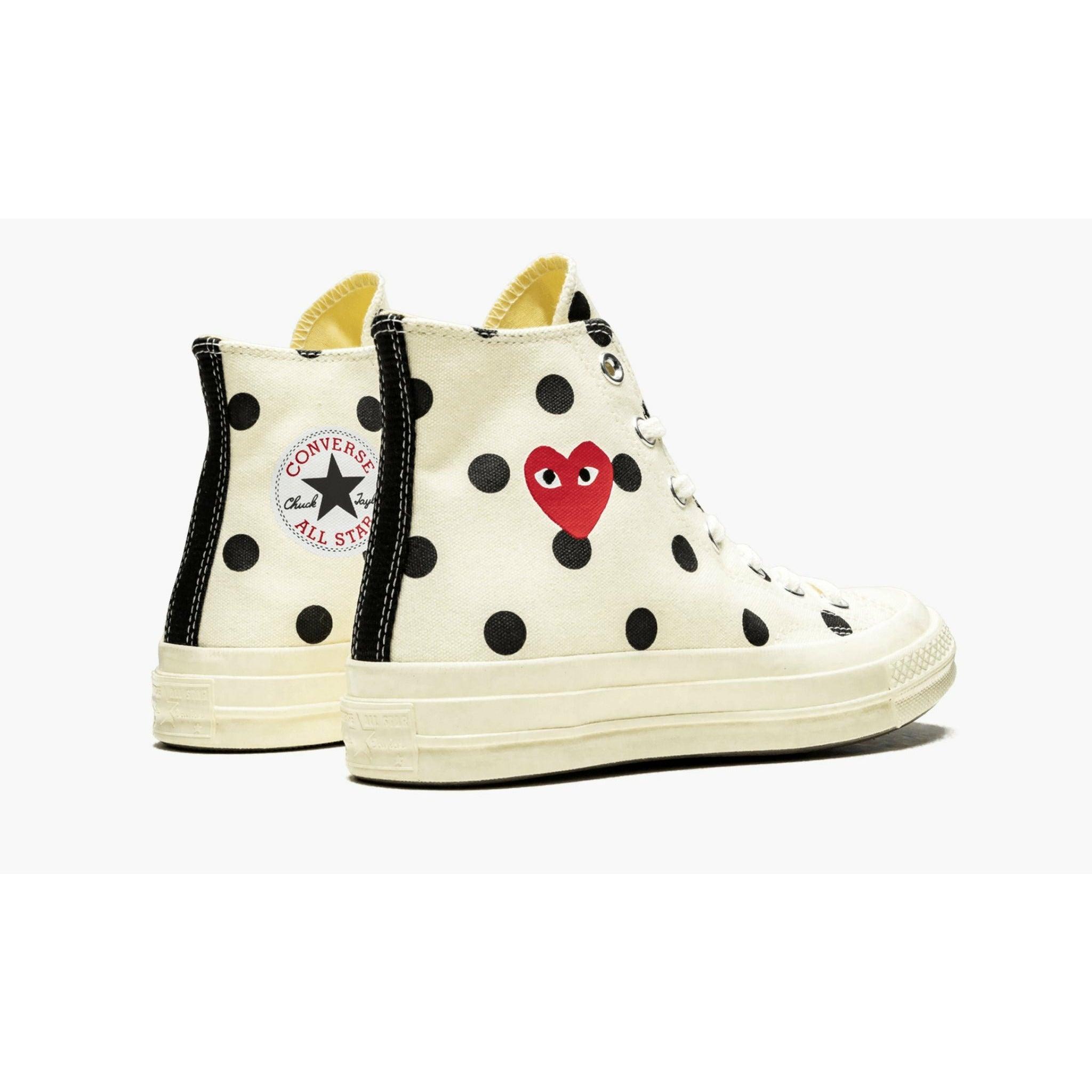 Converse CHUCK 70 HI "Comme Des Garçons PLAY / Polka Dot White" - Plumas Kicks