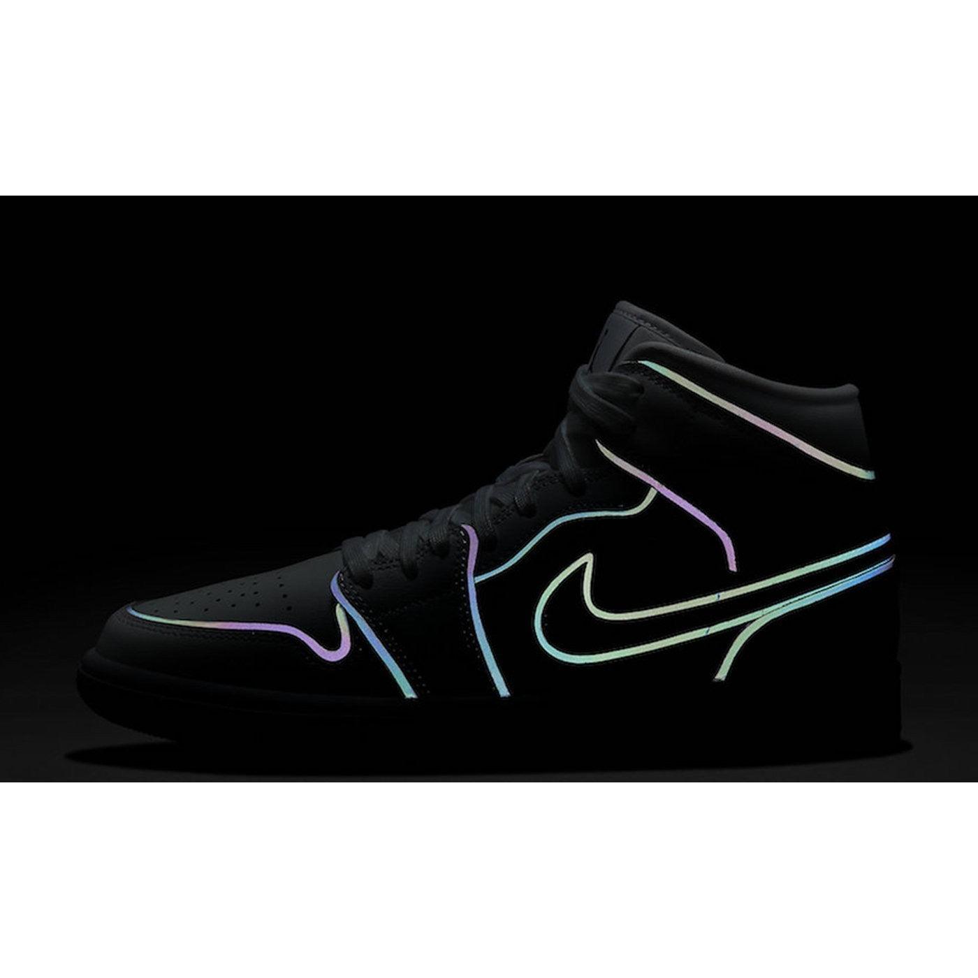 Air Jordan 1 Mid Iridescent Reflective White