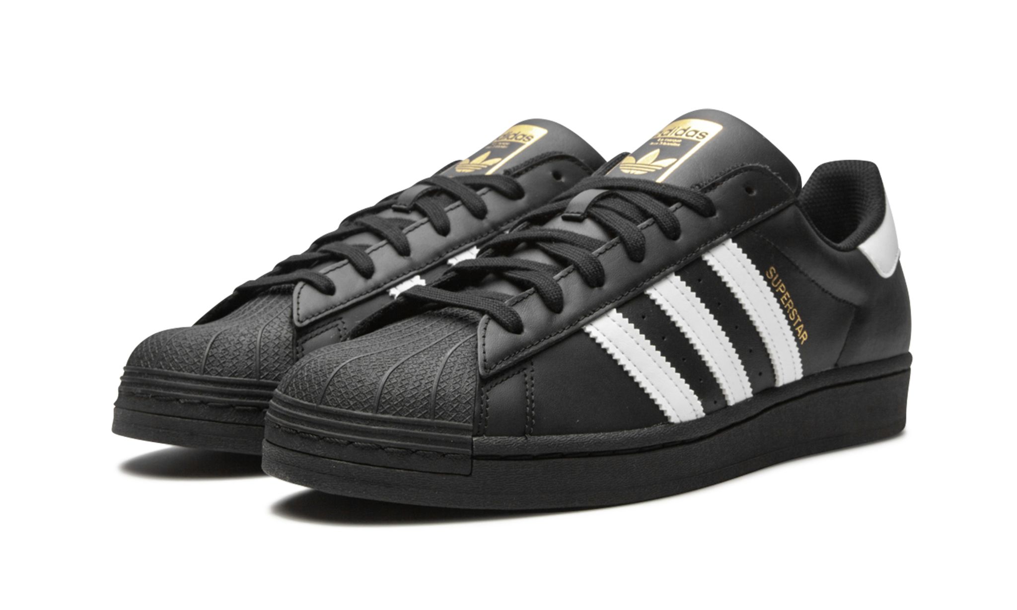 Adidas Superstar Core Black White Gold Metallic