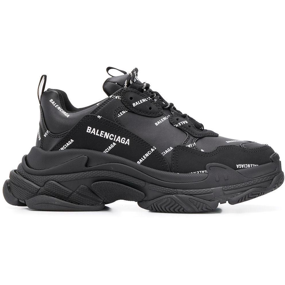 Balenciaga All Over Logo Triple S - Plumas Kicks