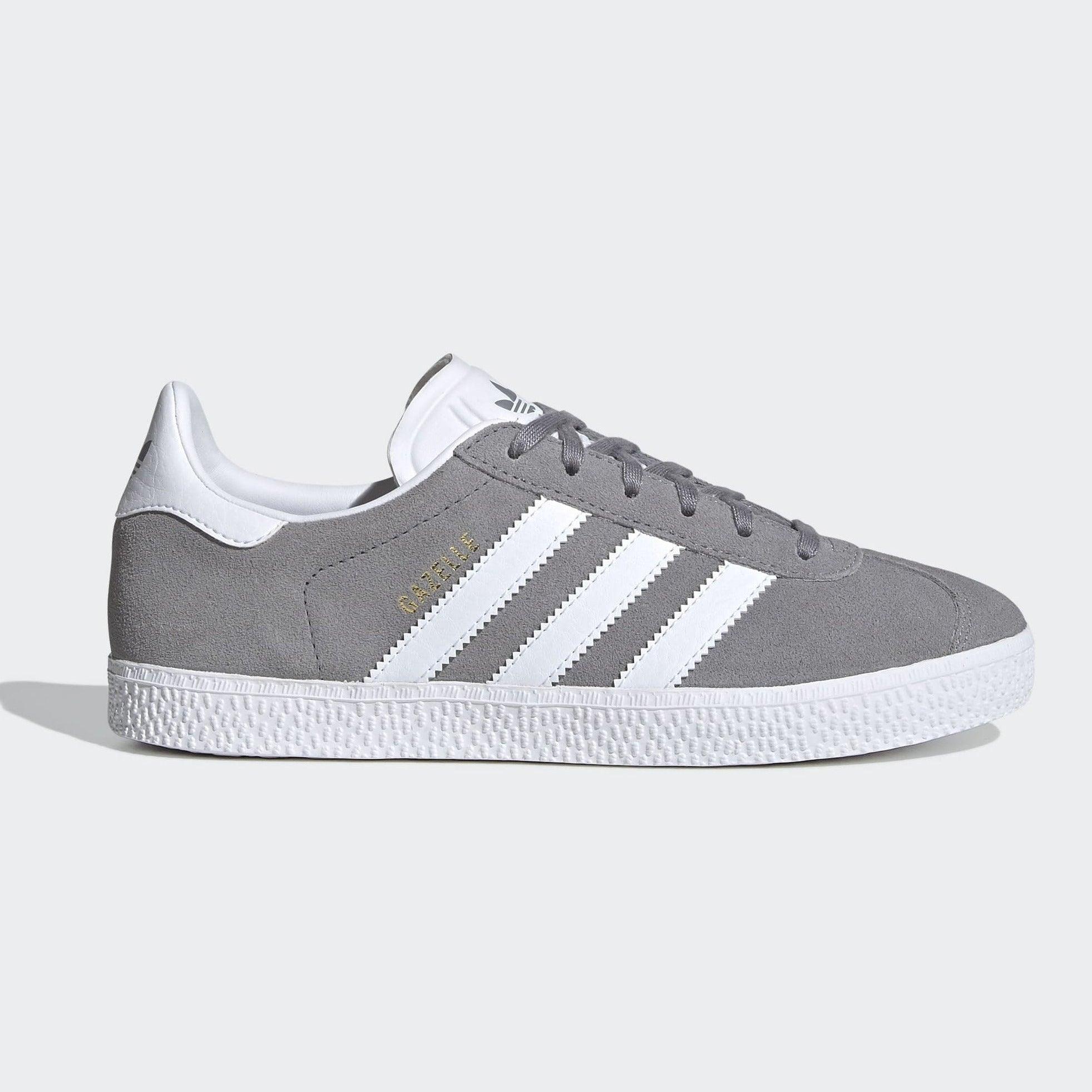 Adidas Gazelle Grey Three/ Cloud White/Gold Metallic - Plumas Kicks